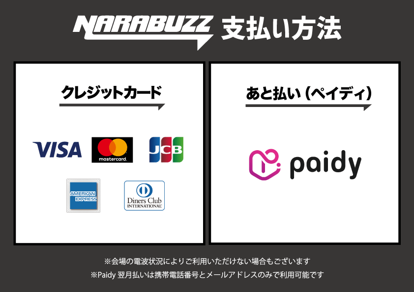 NARABUZZ 支払い方法